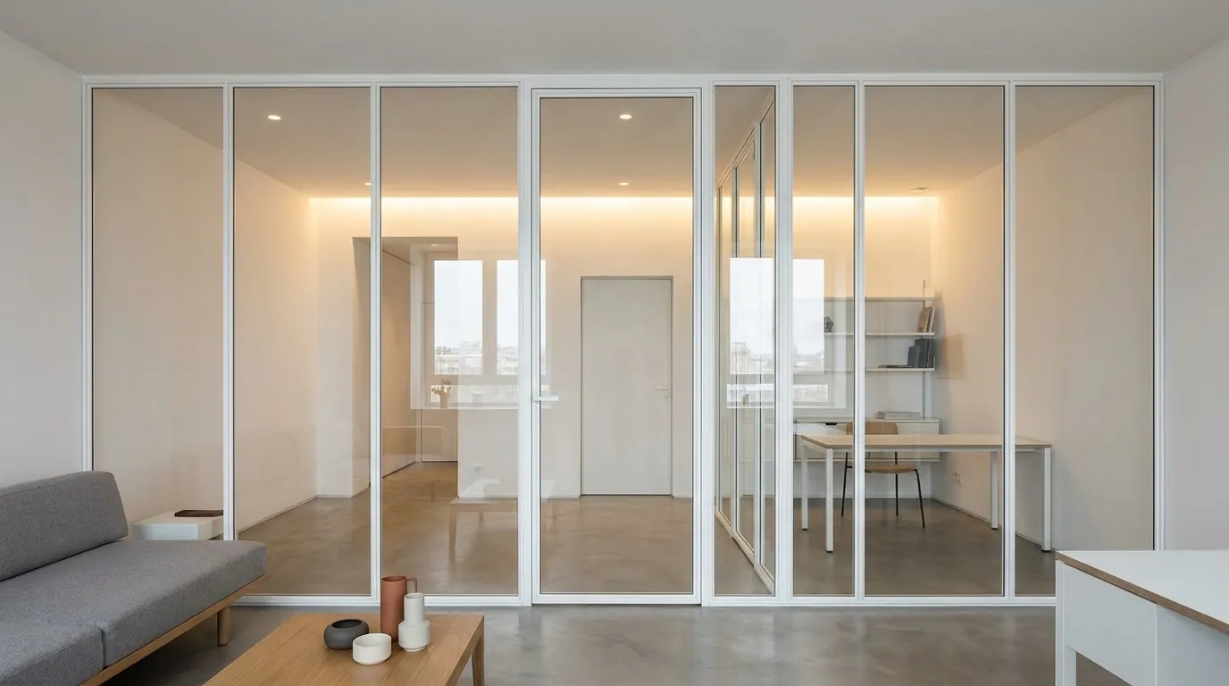 Раздвижные двустворчатые двери межкомнатные — в квартире, фото работы