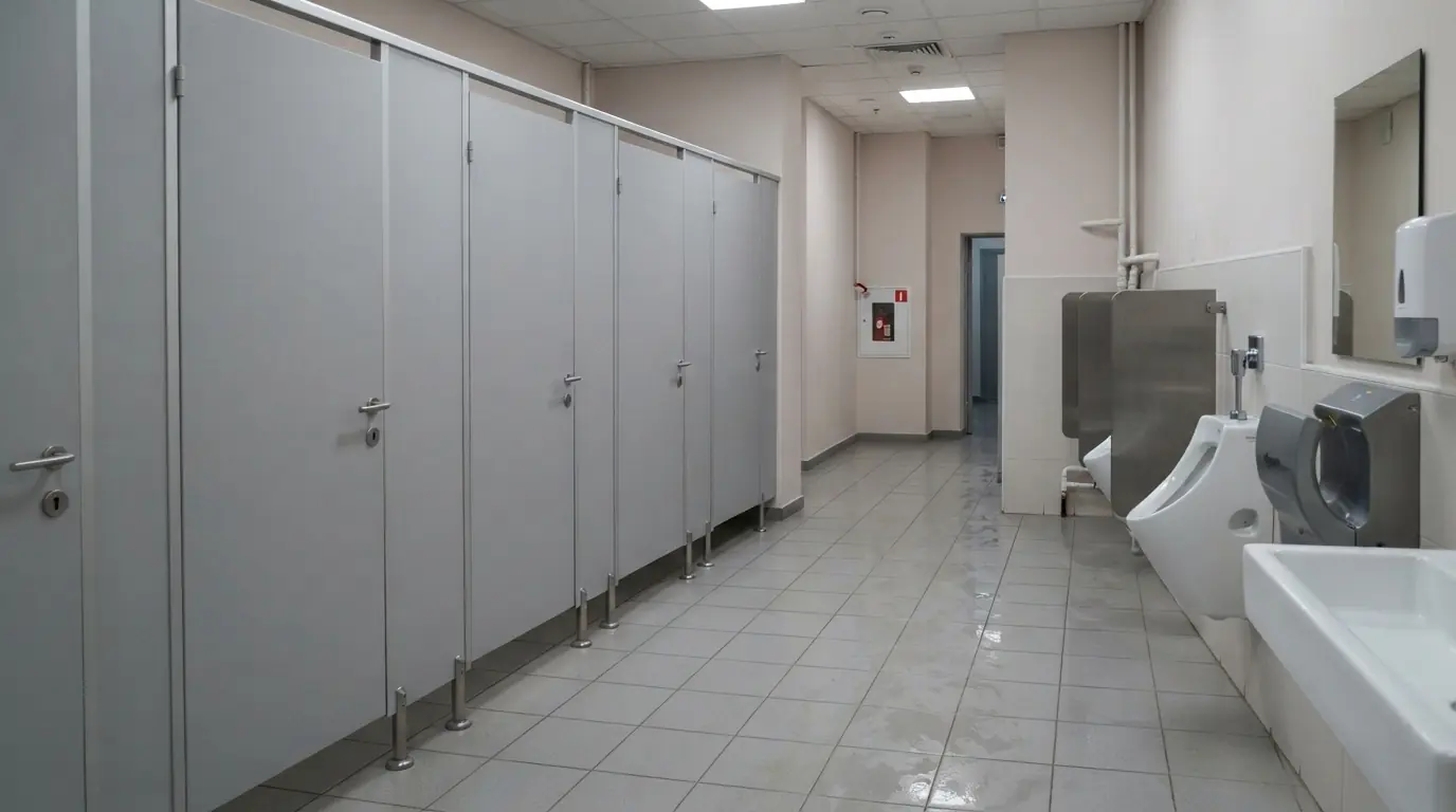 Раздвижная дверь в туалет — в ванной комнате, фото работы