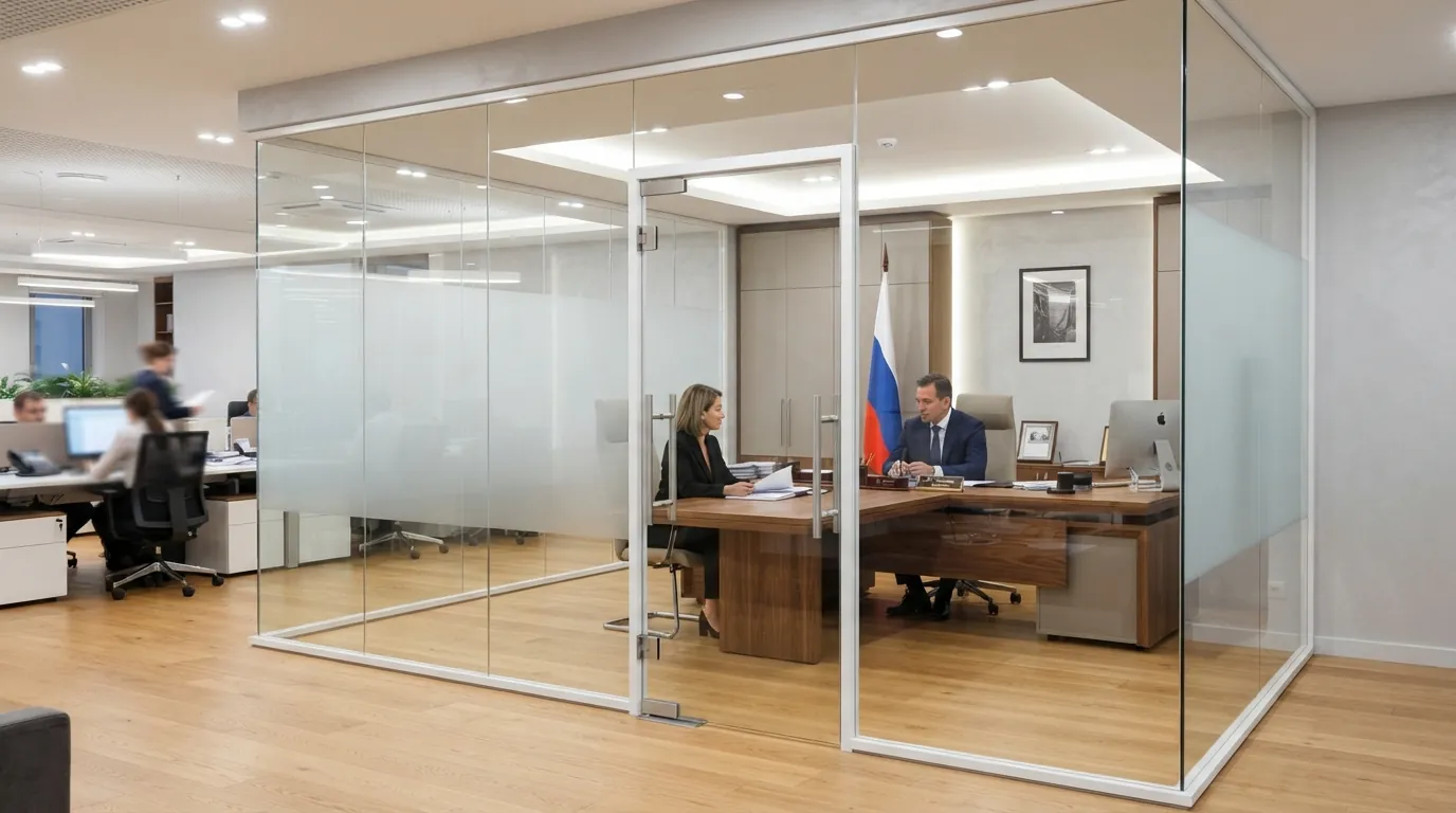 Одностворчатые раздвижные двери — в офисе