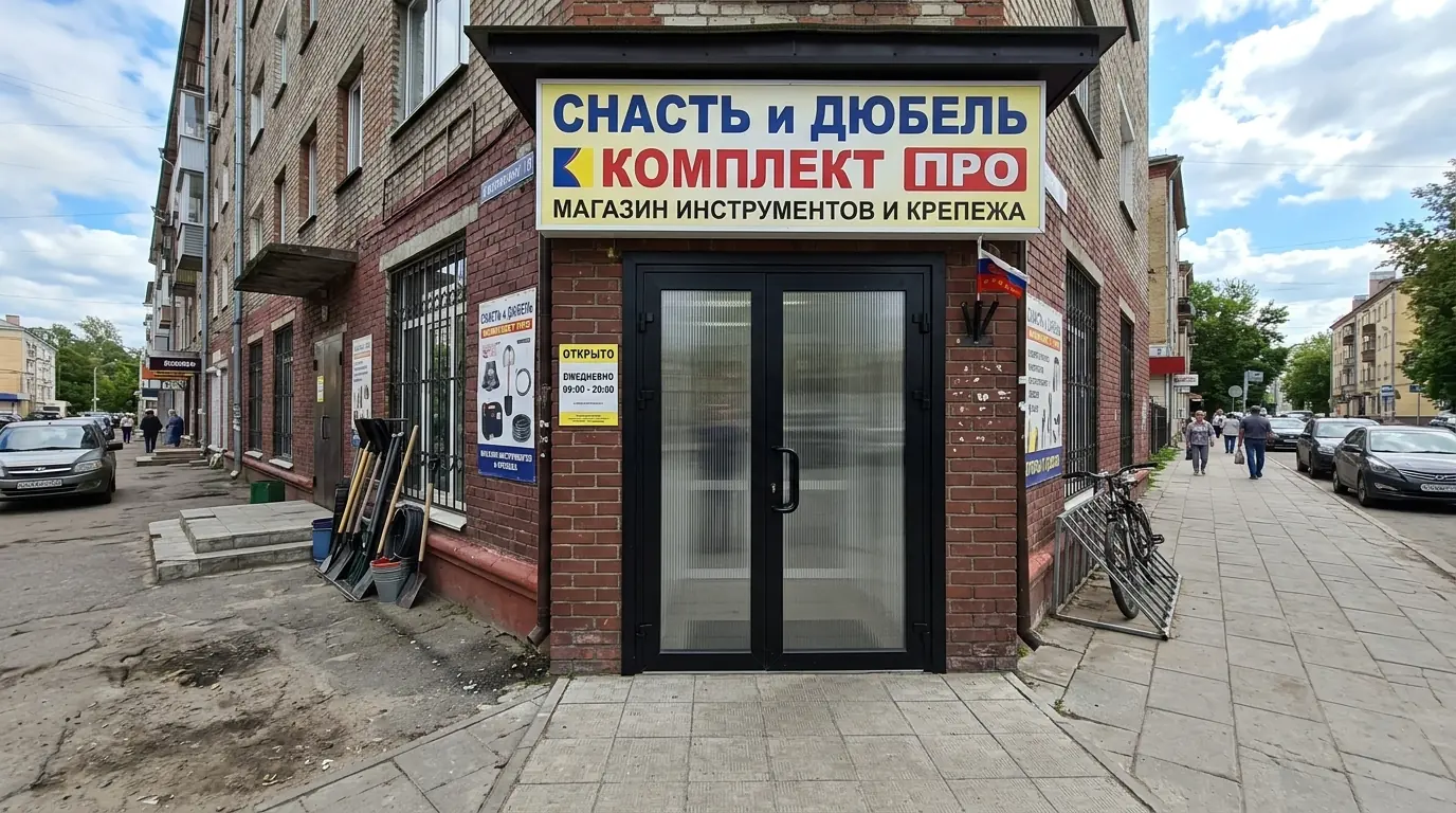 Стеклянная уличная дверь — в магазине, в интерьере