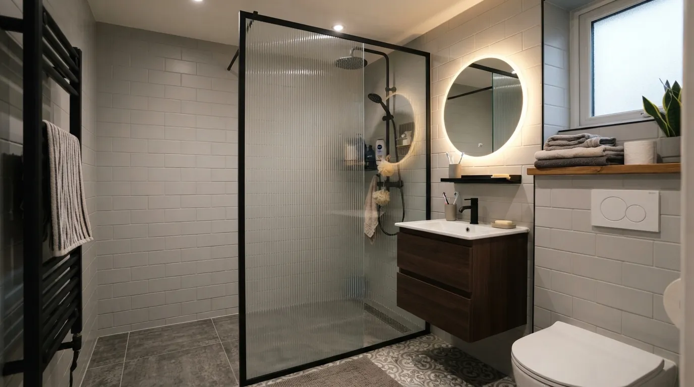 Угловая перегородка для душа — в ванной комнате, детали конструкции